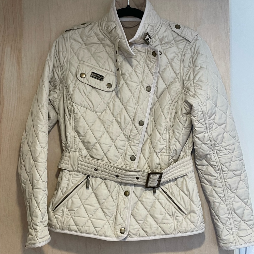 Barbour Quilted Beige Utility Jacket